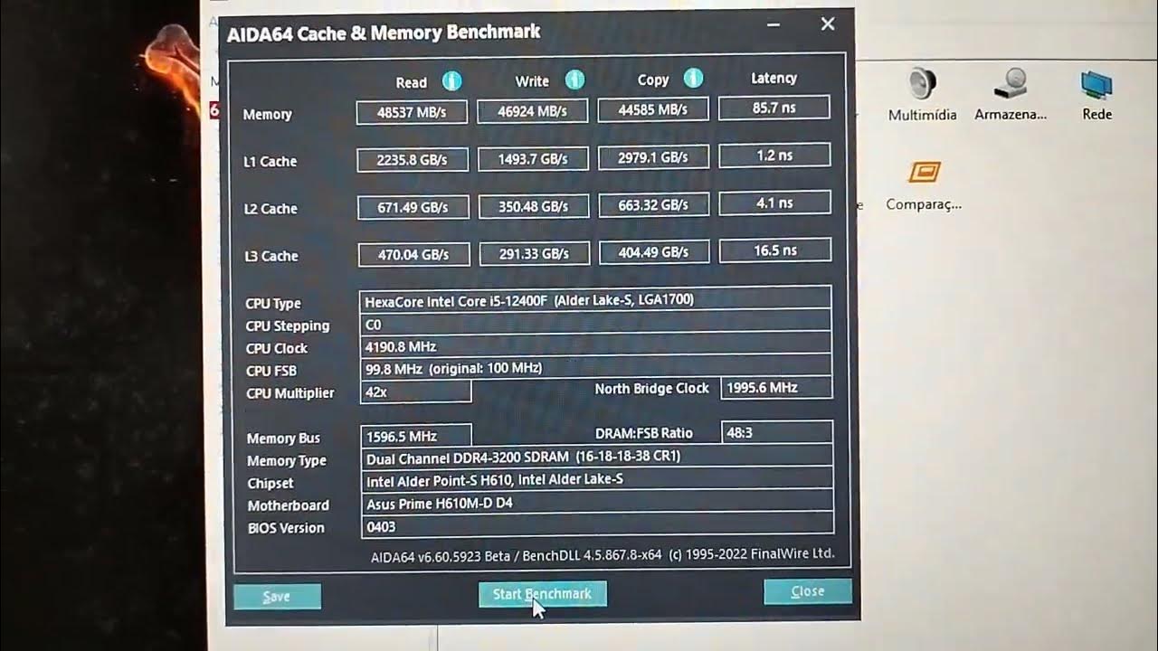 i5 12400F + Cooler box Cpuz / Aida64 / Cinebench r20 (Benchmark
