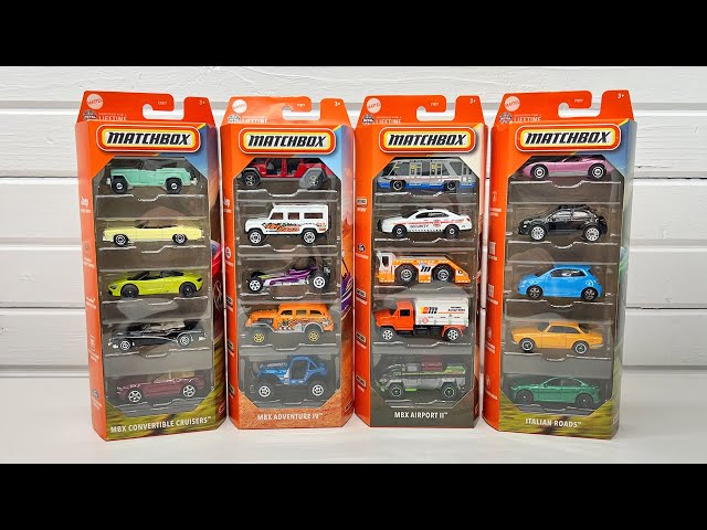 Unboxing 2025 Matchbox 5-packs: MBX Airport II, Italian Roads