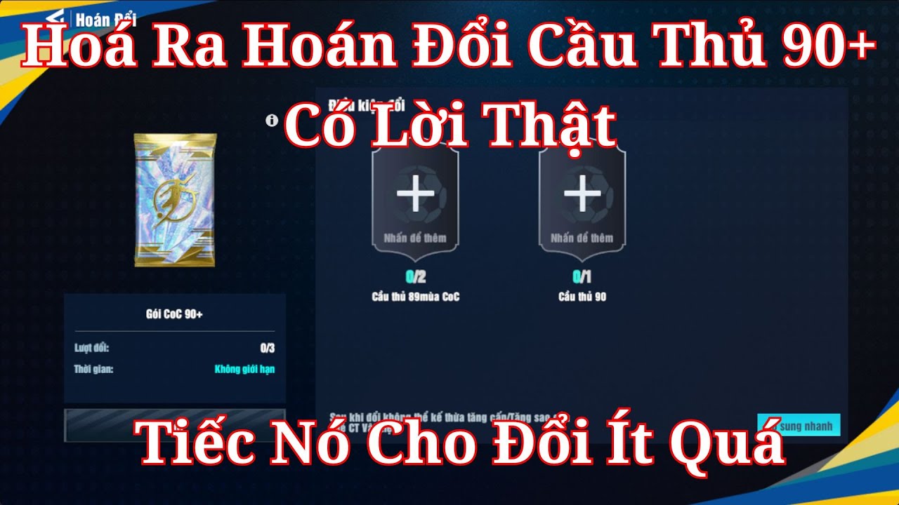 Be A Pro Football Hoá Ra Hoán Đổi Cầu Thủ CoC 90+ Lời Thật