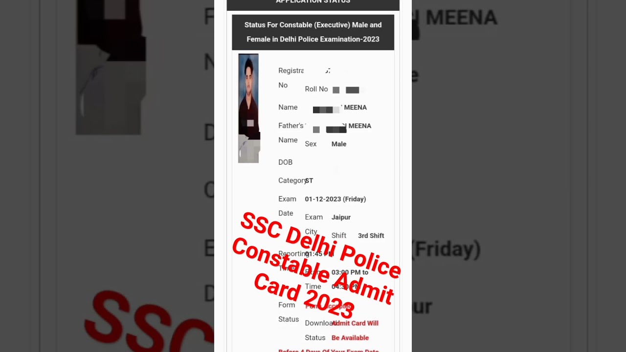 SSC Delhi Police Constable Admit Card 2023 | How To Download SSC Delhi Police Constable Admit Card