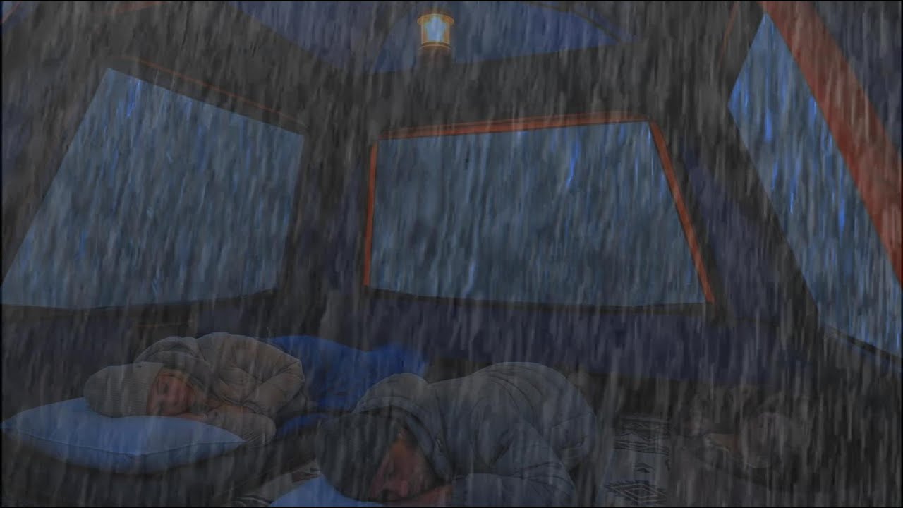 🌧️ Stress Melting Rain ASMR with Thunder Inside Warm Tent for Perfect Deep Sleep 🌙