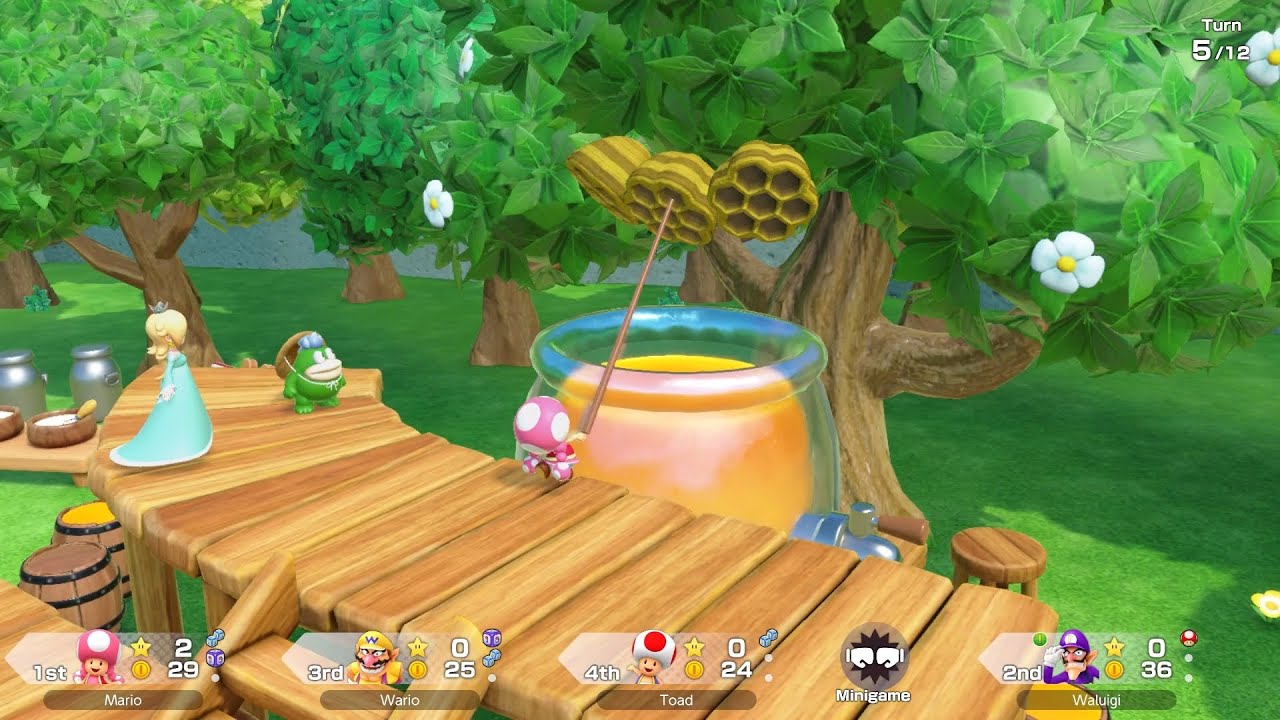 Super Mario Party Jamboree #43 Mega Wiggler's Tree Party Toadette vs Waluigi vs Toad vs Wario