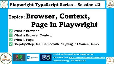 Browser, Context, Page in Playwright | TypeScript 🔍 | Real Example with Sauce Demo -Session3