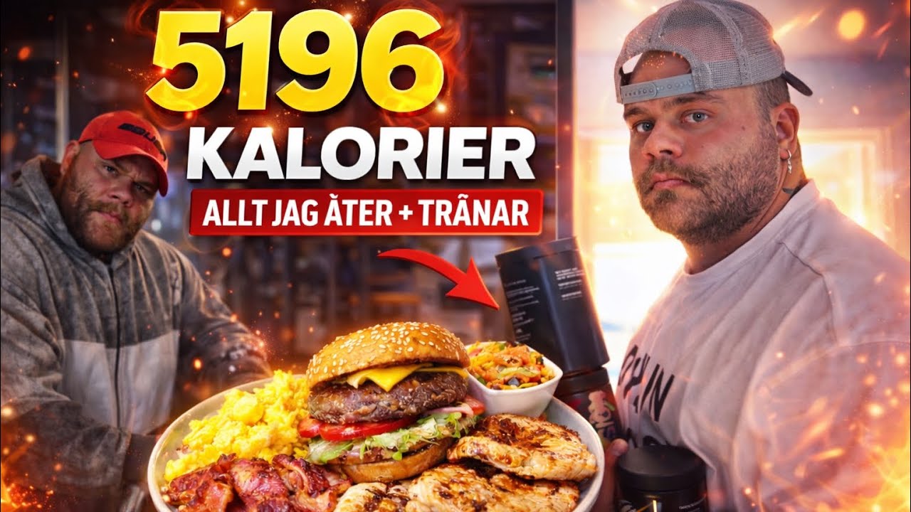 5196 KALORIER ALLT JAG ÄTER PÅ EN DAG + TRÄNING