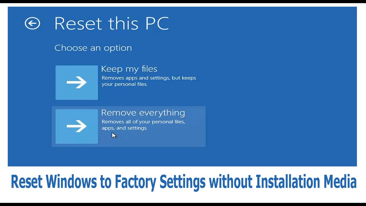 How to Reset Windows 11 to Factory Settings without Installation Disc