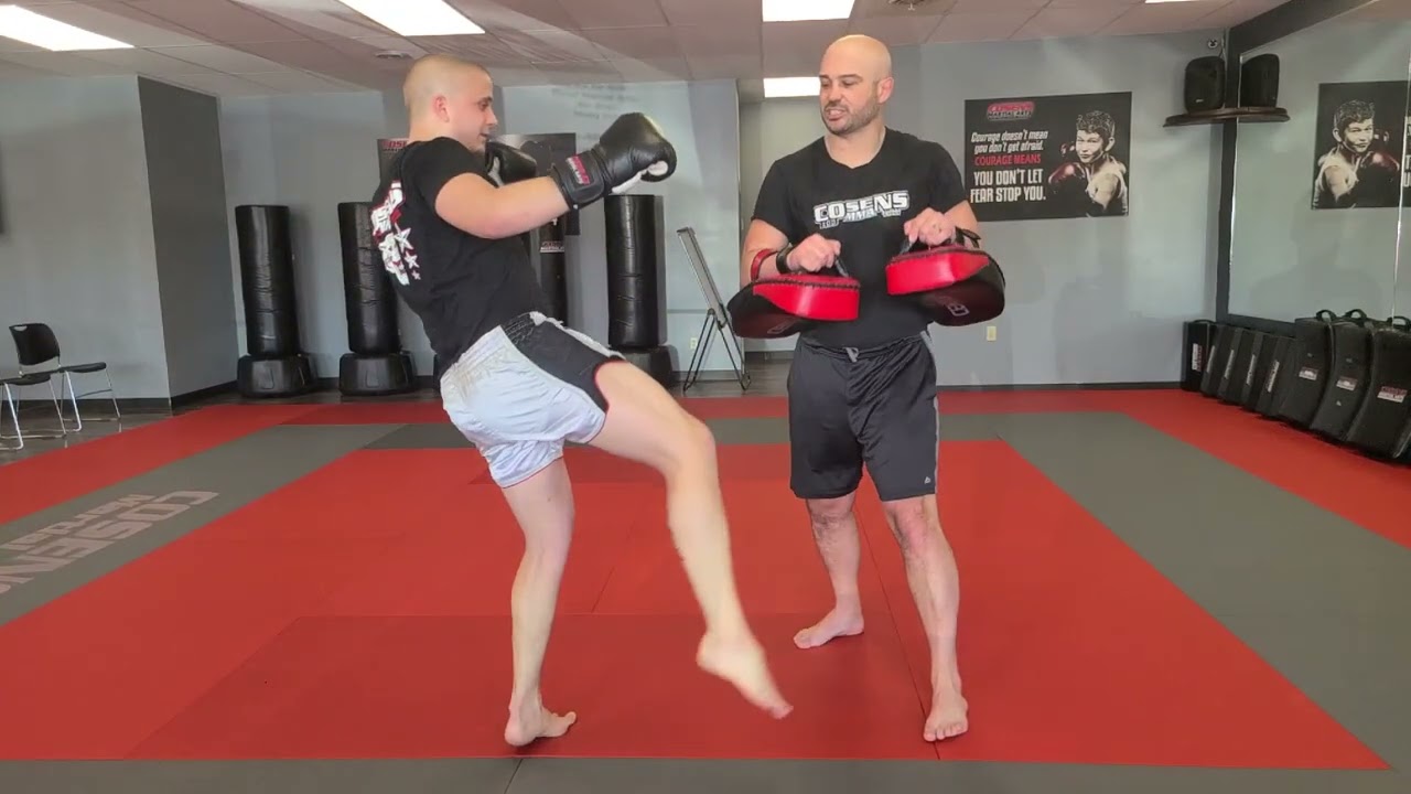 Coach D, of Cosens MMA Midland Muay Thai Kick!