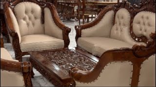 Kursi sofa jambu jok cream Jati Jepara