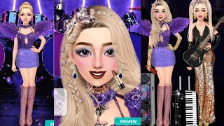 popstar girls 💕 beautiful purple dress   💜 #sanakhanofficial  #fashionshowgame #makeupdressupgame screenshot 1