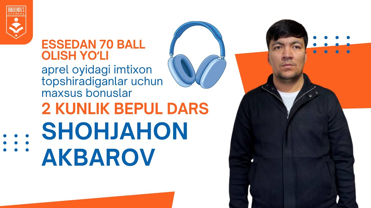Shohjahon Akbarov | Milliy sertifikatdan yuqori ball olish