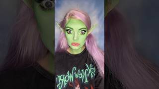 a little green fairy elf makeup look 💚 #greenmakeup #elfmakeup #shorts