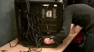 Cable Management and Graphics Card Installation within a Cooler Master Cosmos 2 Ultra Tower PC Case