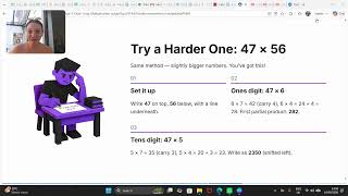 long multiplication 2 digits x 2 digits