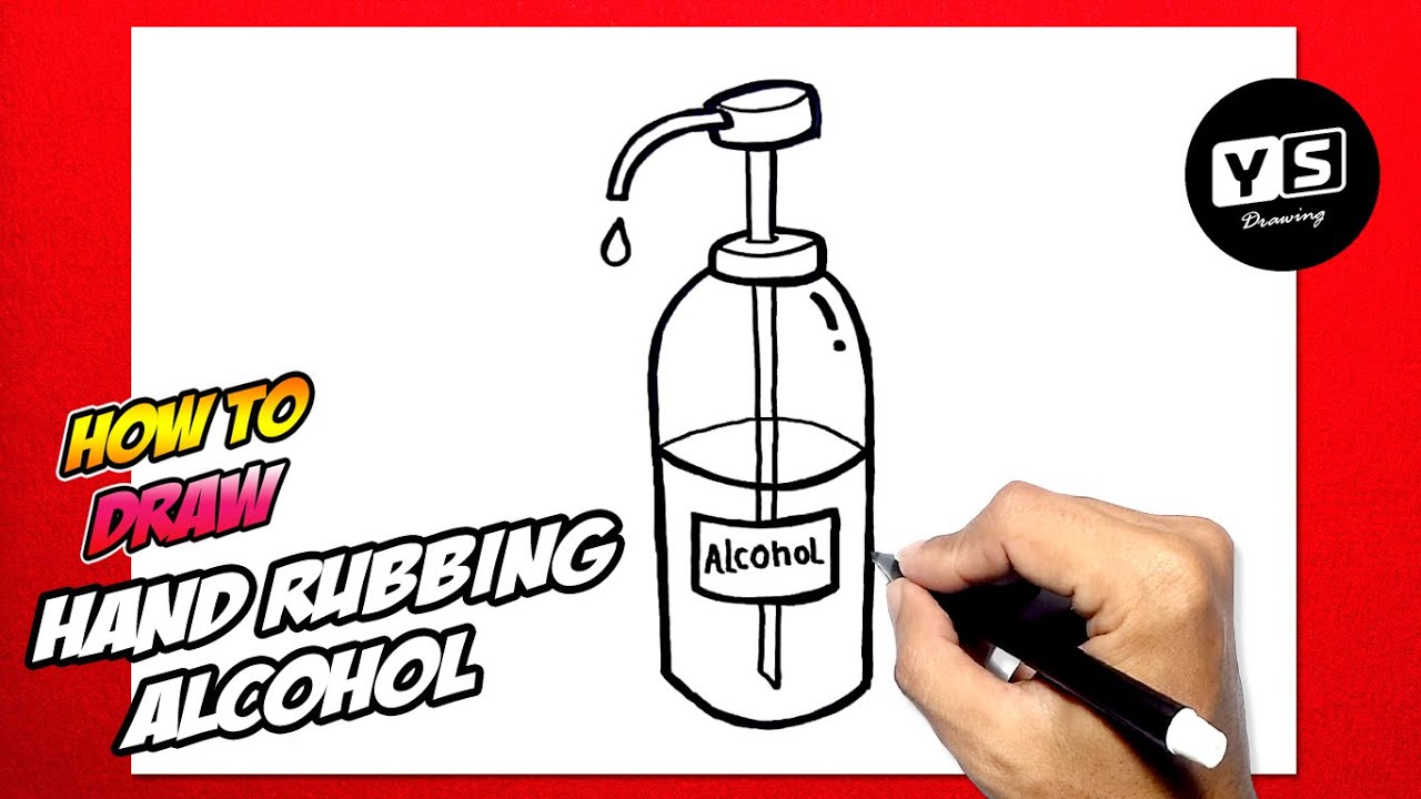 How to draw Hand Rubbing Alcohol YouTube