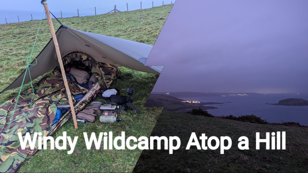 Hooped Bivvy Micro-Adventure Atop a Wild and Windy Hill - Alpkit Rig 3. ...