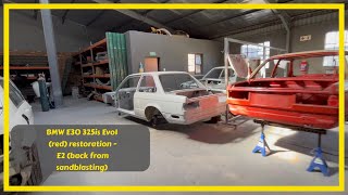 BMW E30 325is Evo1 (red) restoration - E2 (back from sandblasting)