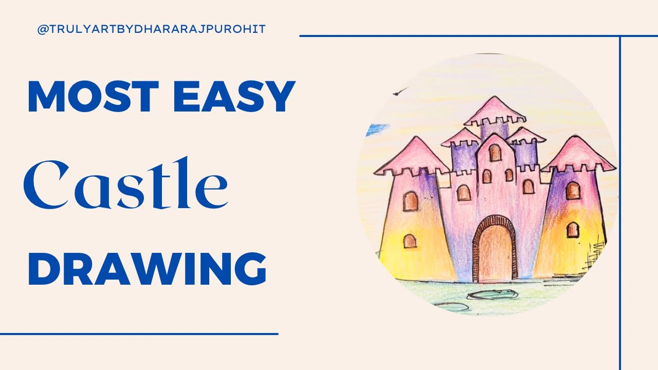 Easy Castle Drawing 🏰 