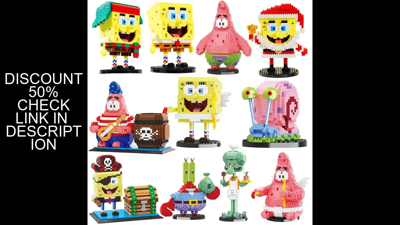 Anime SpongeBob SquarePants Micro particles Block City  Patrick Star Squidward Building Blocks Kids