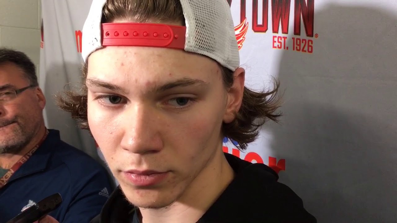 newspaper mockup Red Wings’ Moritz Seider impressing in first NHL camp