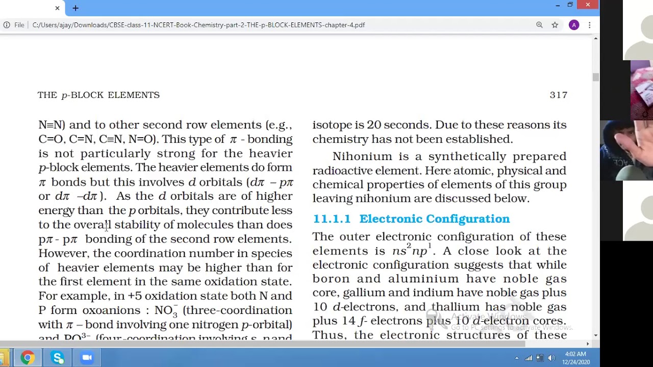Introduction for p block elements