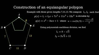 Construction of an equiangular polygon with compass and ruler