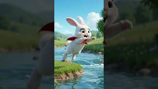 🐰 Brave Bunny Saves a Baby Duck! 🐥❤️ | Cute Animal Rescue Cartoon #shorts