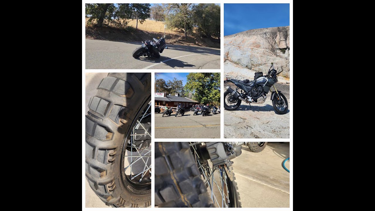 Tenere 700 on worn street performace Mitas Trail XT + Knobby tires chasing Knee dragging CBR1000RR