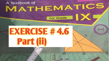 Mathematics 9th class || mathematics with us Kpk board classes  EXERCISE  # 4.6 part(ii) 9th kpk