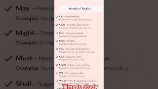 Modals and their ability and possibility #with example #english #learn English with me daily