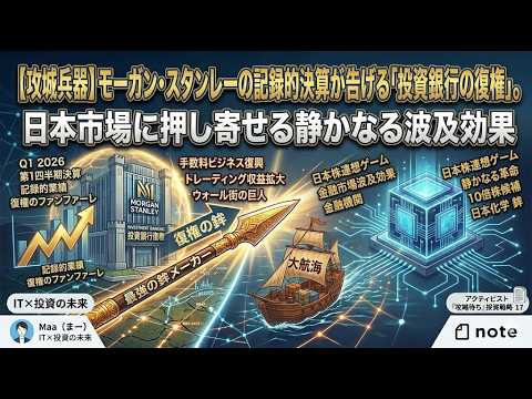 【投資銀行復活】モーガン・スタンレー決算が示す日本市場への波及効果とは？注目すべき日本株3選