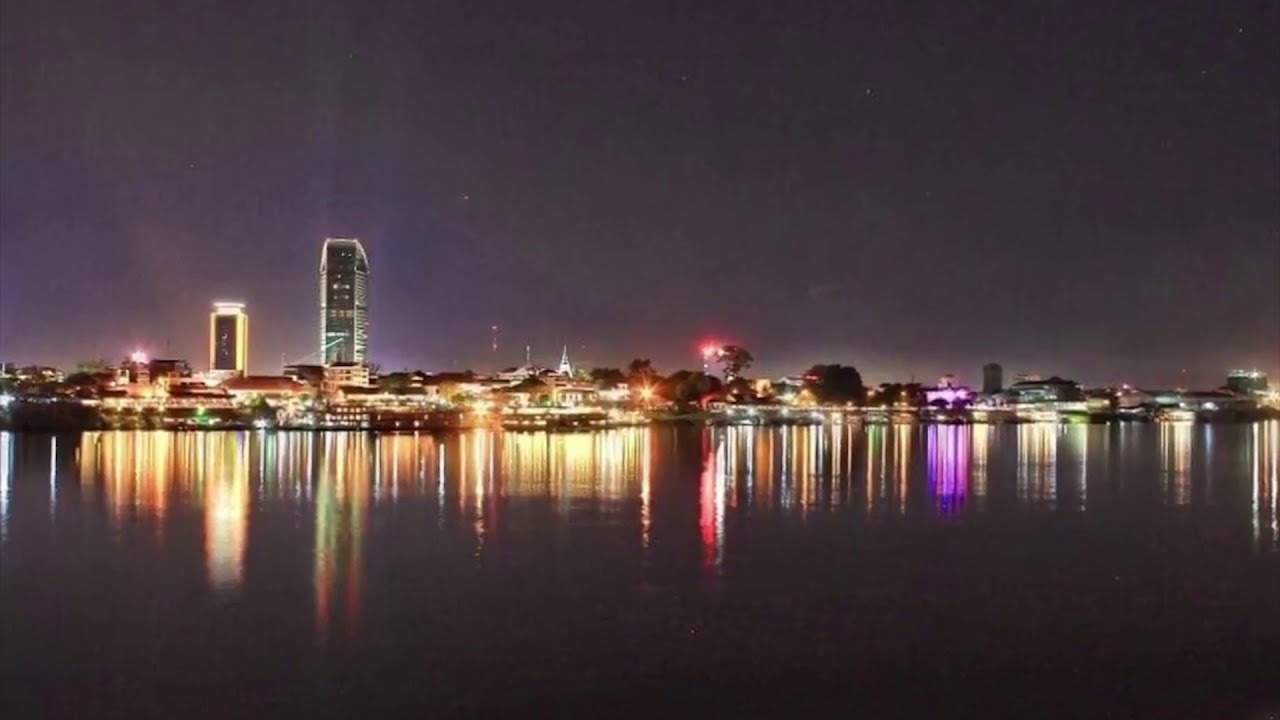 Night view of Phnom Penh, Cambodia 2021