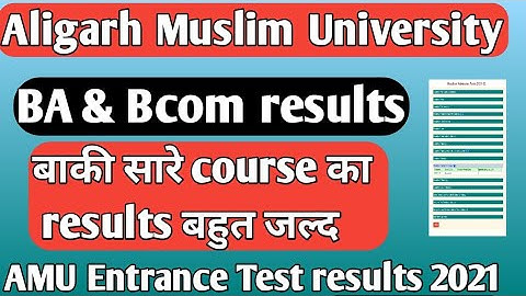 AMU Ba hons results 2021 AMU Bcom Hons results 2021 बाकी सभी course का results बहुत जल्द आएगा result