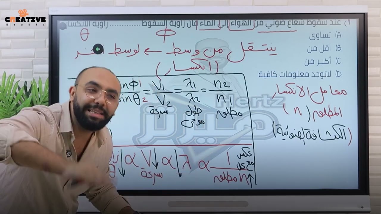 أقوي مراجعه وحل علي انكسار الضوء ❤️ للصف الثاني الثانوي ❤️💪🏻