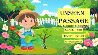 Unseen Passage Class 3Rd Growing A Seed