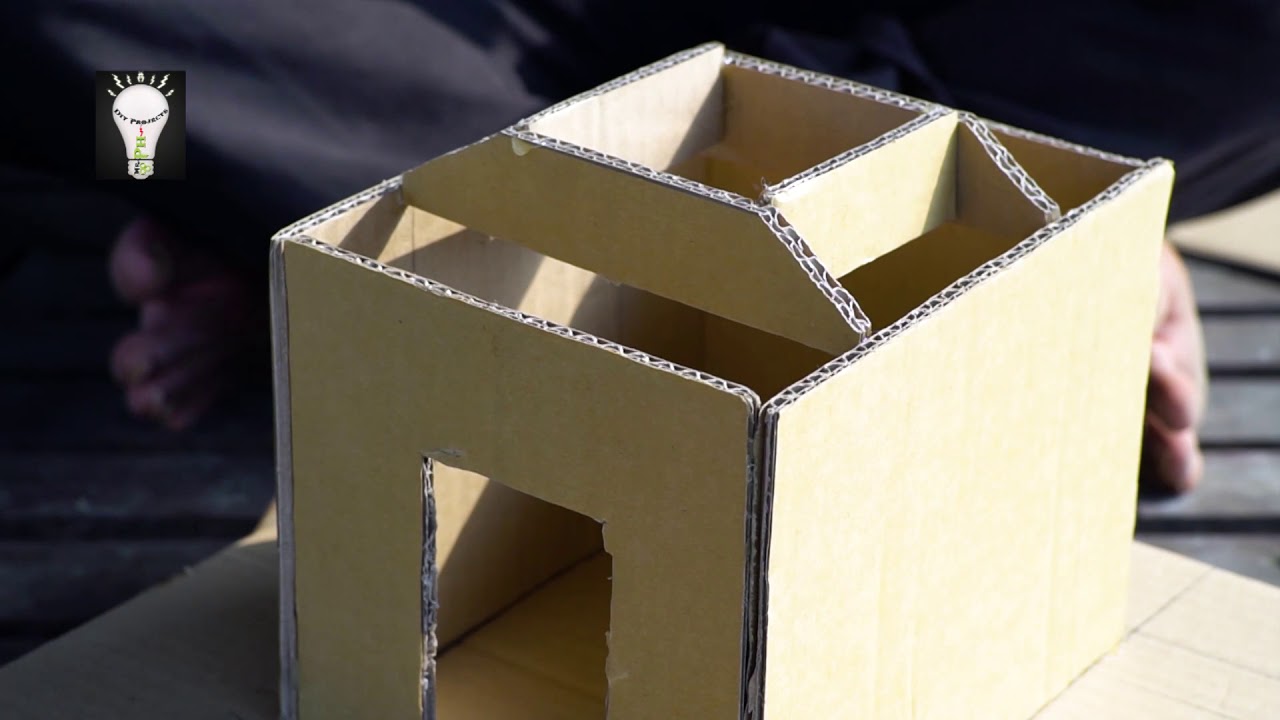 DIY Cardboad house project, Making house from Cardboard by Mr  PH Projects