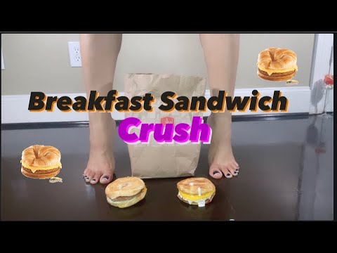 ✨[solesnakker] Breakfast Croissant Crush 🥐✨. #asmr #crush #sandwich