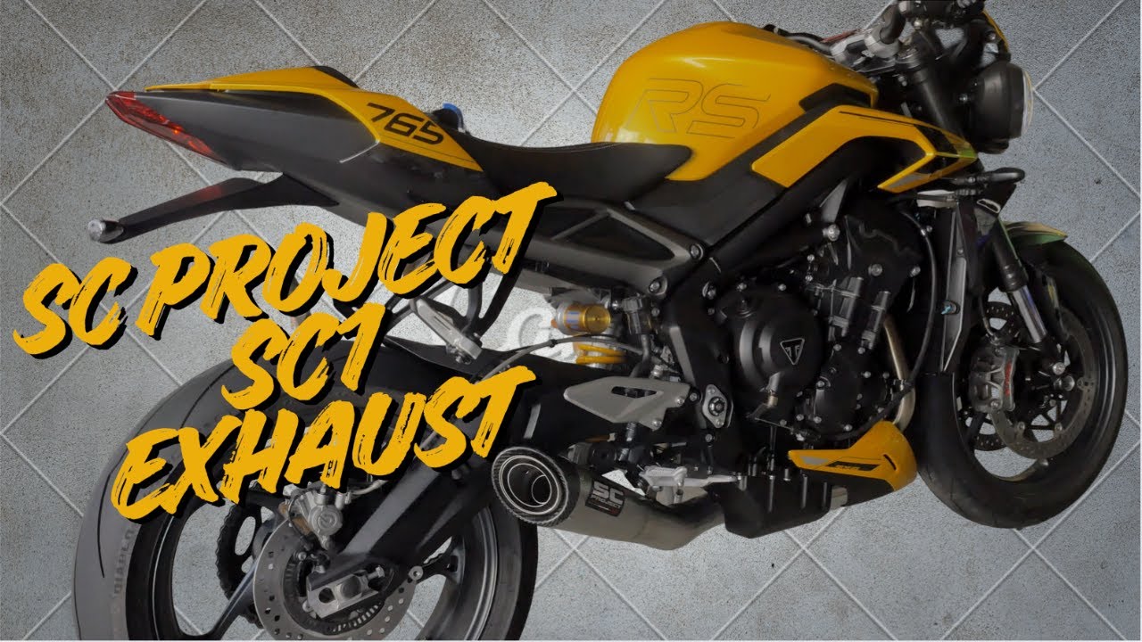 Установка выхлопной системы SC Project SC1 с Fly By's — Triumph 765RS 2023 года