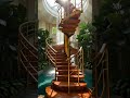 Spiral Staircase Around an Indoor Waterfall #shorts #staircase