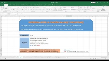 Diferencia entre la función HALLAR y ENCONTRAR en EXCEL