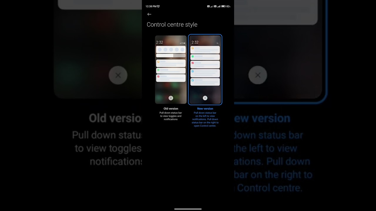Notifications controler new & old styles  in  REDMI K50i