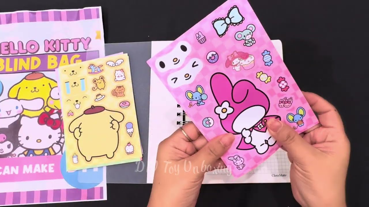🌷🎧ASMR Unboxing Sanrio Character Sticker Blind Bag | Relaxing and Cute Surprises!