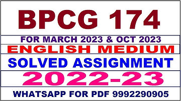 bpcg 174 solved assignment 2022-23 in english | bpcg 174 solved assignment 2022-23 | bpcg 174 2023