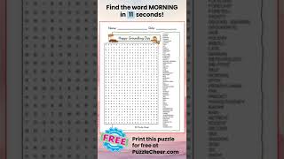 Groundhog Day Word Search-Find MORNING #timedgame #wordsearch #winter #wordgames #groundhogday