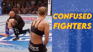 FIGHTERS GETTING FINISHED then START GRAPPLING the REF Moments in UFC/MMA