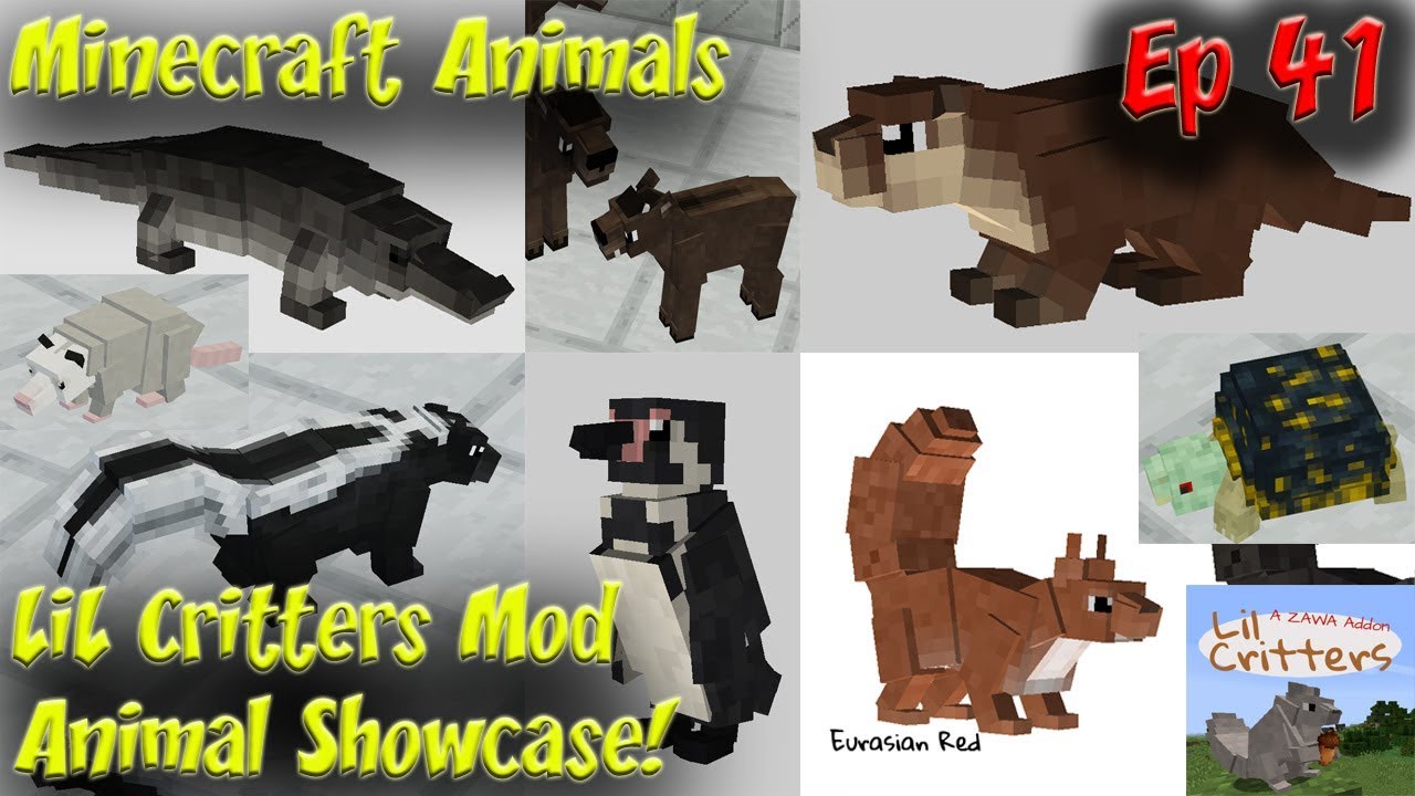 LiL Critters Mod Animal Showcase | A ZAWA Mod Addon Minecraft Animals Ep183  - YouTube