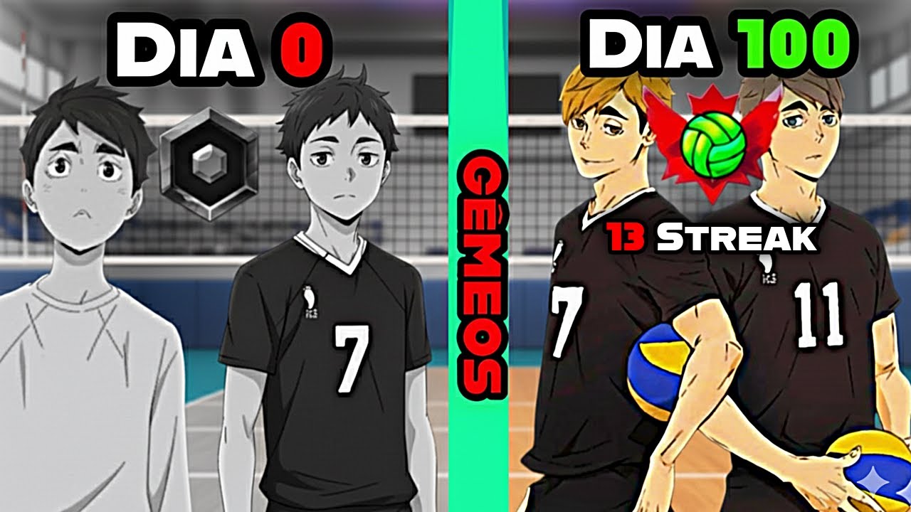 Após 100 DIAS me tornei o MELHOR GEMEOS do Brasil no Volleyball Legends