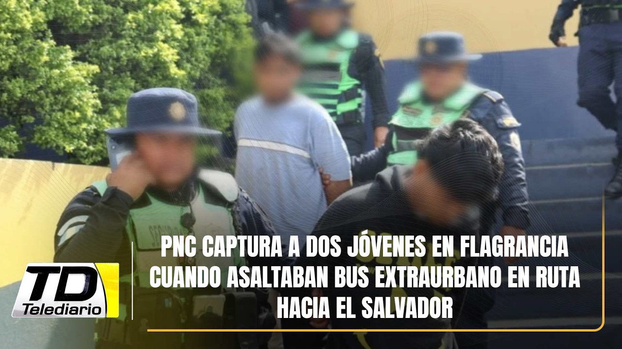 PNC captura a dos jóvenes en flagrancia cuando asaltaban bus ...