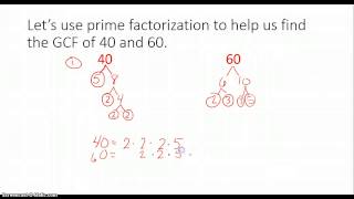 GCF Using Prime Factorization
