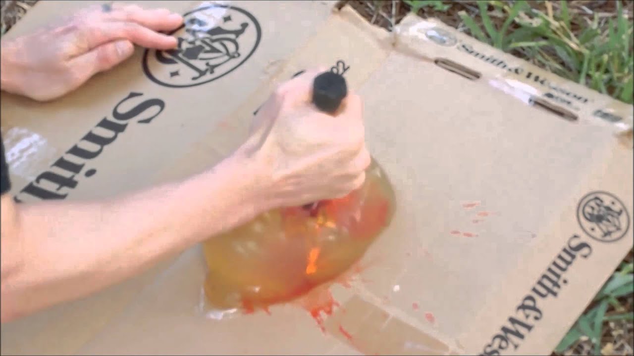 Ballistic gel test (Bleeding) YouTube