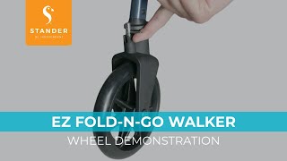 Stander Ez Fold-N-Go Walker - Locking-Swivel Wheel Demonstration