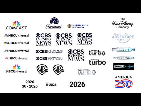 Comcast, Paramount/Warner Bros., Disney, 2026 logos, 2026